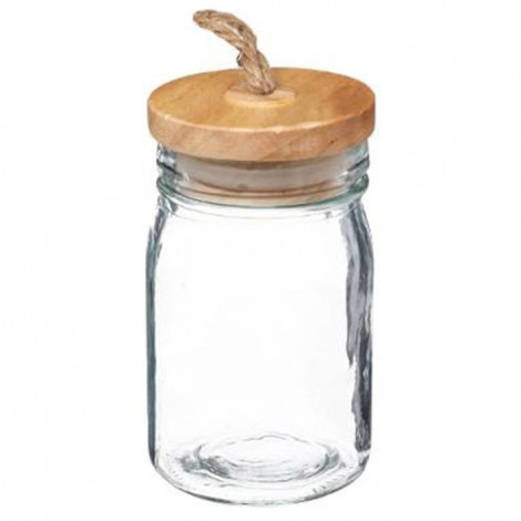 Bocal en Verre & Bois "Zula" 210 ml Transparent|Boites de Rangement|Paris Prix