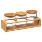 Lot de 3 Bocaux en Verre "Bambou" 0,47L Naturel|Boites de Rangement|Paris Prix