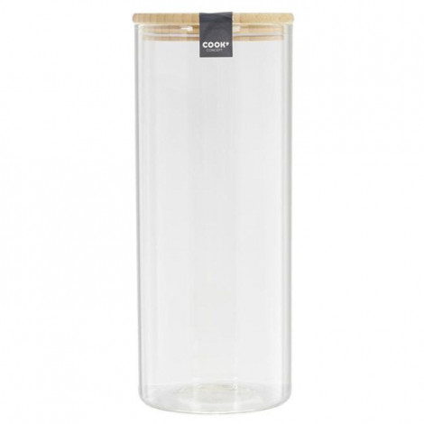 Bocal en Verre "Bambou" 1,6L Transparent|Boites de Rangement|Paris Prix