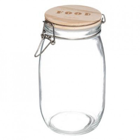 Bocal en Verre "Wording" 1,5L Transparent|Boites de Rangement|Paris Prix