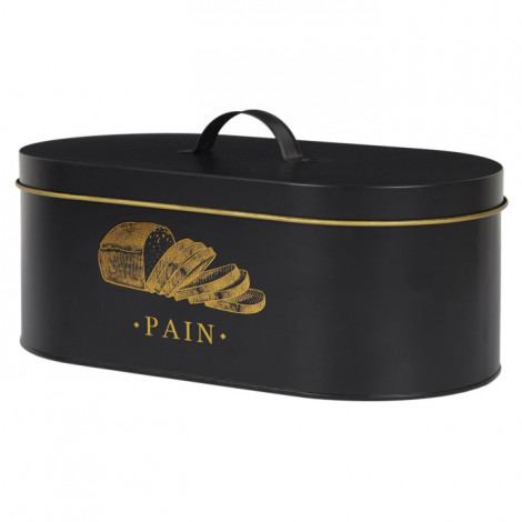 Boîte à Pain en Métal "Lounge" 33cm Noir|Boites de Rangement|Paris Prix