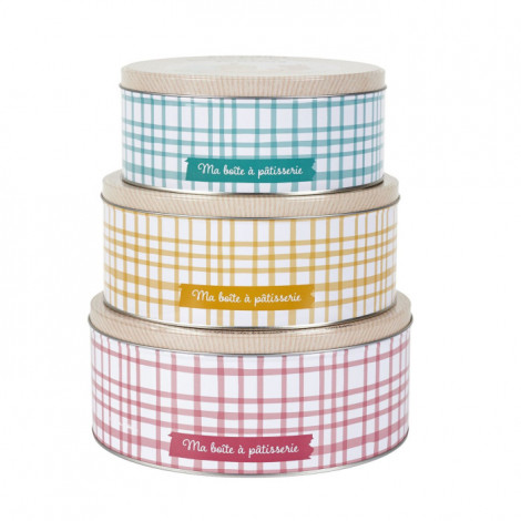 Lot de 3 Boîtes à Biscuits "Mamie Lily" 22cm Multicolore|Boites de Rangement|Paris Prix