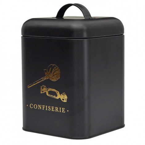 Boîte à Confiserie en Métal "Lounge" 22cm Noir|Boites de Rangement|Paris Prix