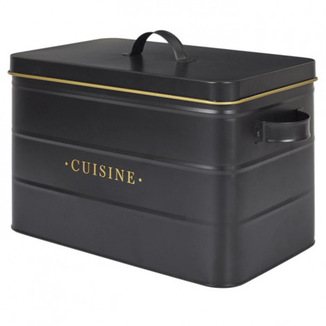 Boîte à Cuisine en Métal "Lounge" 33cm Noir|Boites de Rangement|Paris Prix