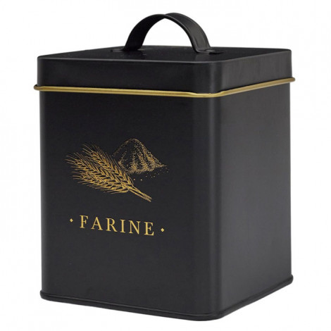 Boîte à Farine en Métal "Lounge" 19cm Noir|Boites de Rangement|Paris Prix