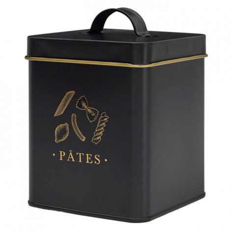 Boîte à Pâtes en Métal "Lounge" 19cm Noir|Boites de Rangement|Paris Prix
