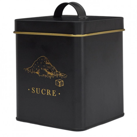 Boîte à Sucre en Métal "Lounge" 19cm Noir|Boites de Rangement|Paris Prix