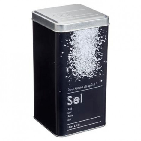 Boîte à Sel "Relief II" 17cm Noir|Boites de Rangement|Paris Prix