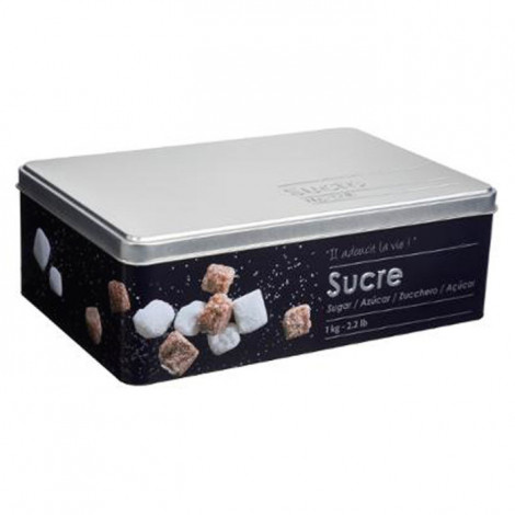 Boîte à Sucre en Morceaux "Relief II" 20cm Noir|Boites de Rangement|Paris Prix