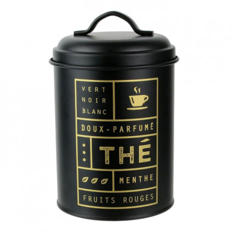 Boîte de Conservation Design "Thé" 18cm Noir & Or|Boites de Rangement|Paris Prix