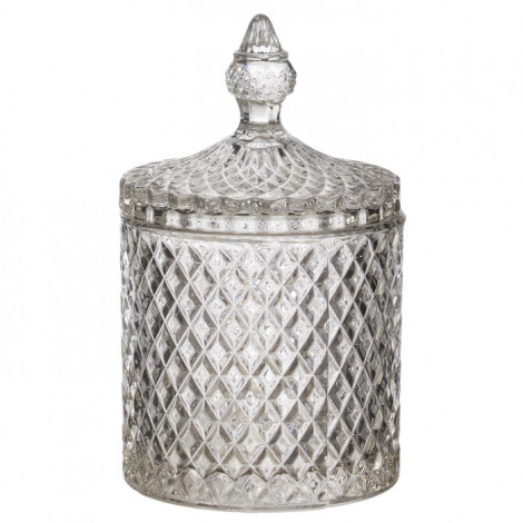Bonbonnière en Verre "Riley" 14cm Transparent|Boites de Rangement|Paris Prix