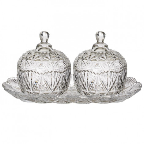Lot de 2 Bonbonnières "Héléana" 26cm Transparent|Boites de Rangement|Paris Prix