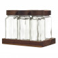 Lot de 6 Bocaux à Épices "Acacia" 17cm Transparent|Boites de Rangement|Paris Prix