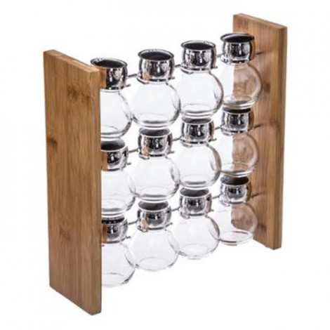 Présentoir à Epices Bambou "Wall" 12 Pots Naturel|Boites de Rangement|Paris Prix
