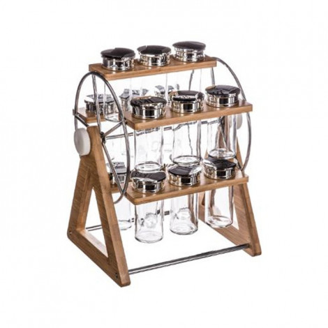 Présentoir à Épices Rotatif "Moulin" 15 Pots Naturel|Boites de Rangement|Paris Prix