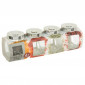 Lot de 4 Bocaux à Épices "Loupa" 200ml Transparent|Boites de Rangement|Paris Prix