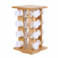 Présentoir à Épices Bambou "16 Pots" 31cm Naturel|Boites de Rangement|Paris Prix