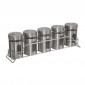 Lot de 5 Pots à Épices "Rack" 28cm Argent|Boites de Rangement|Paris Prix