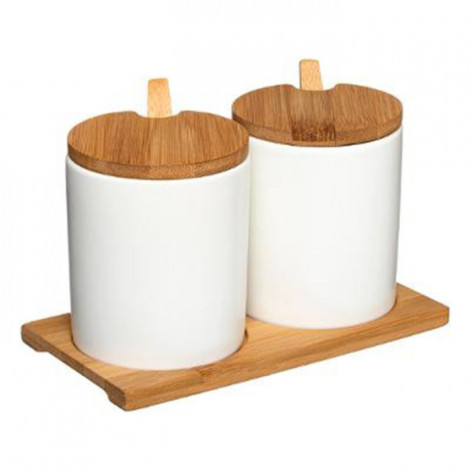 Lot de 2 Pots à Épices "Céramique" 18cm Blanc|Boites de Rangement|Paris Prix