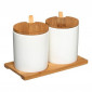 Lot de 2 Pots à Épices "Céramique" 18cm Blanc|Boites de Rangement|Paris Prix