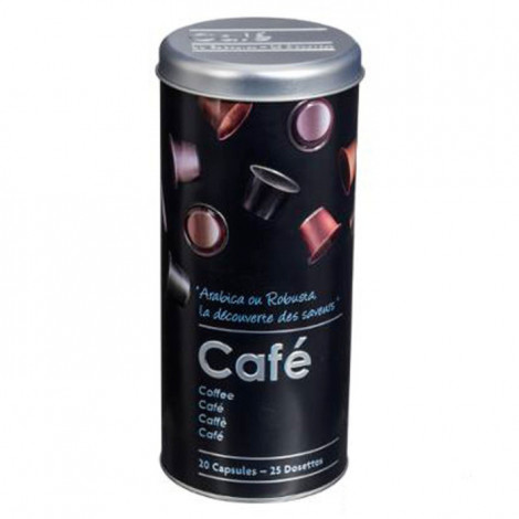 Boîte à Capsules de Café "Relief II" 17cm Noir|Boites de Rangement|Paris Prix