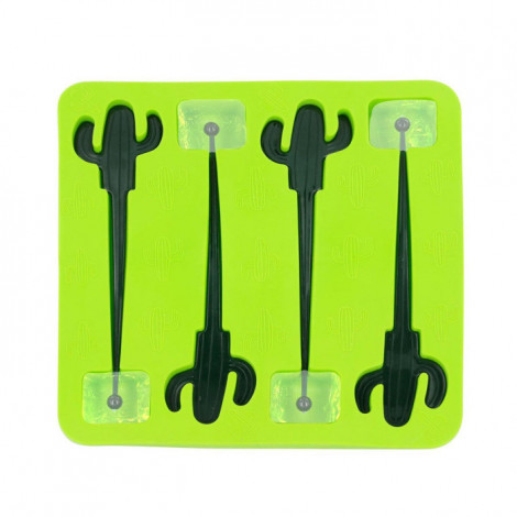 Moule à Glaçons & Agitateur "Cactus" 18cm Vert|Conservation|Paris Prix