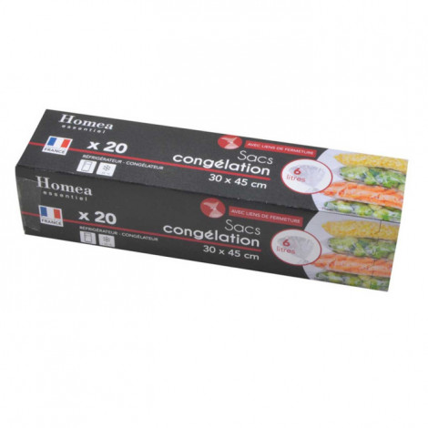 Lot de 20 Sacs de Congélation "Liens" 6L Transparent|Conservation|Paris Prix