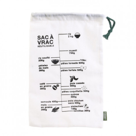 Sac à Vrac Gradué "Réutilisable" 32cm Blanc|Conservation|Paris Prix