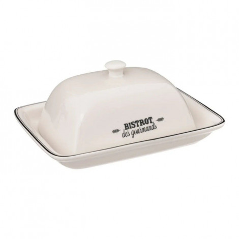 Beurrier en Porcelaine "Bistrot" 19cm Blanc|Conservation|Paris Prix