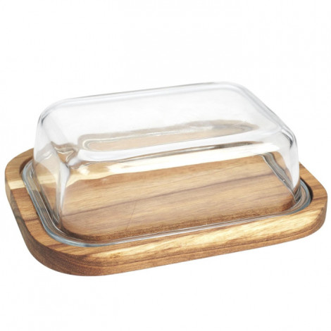 Beurrier en Verre "Acacia" 19cm Naturel|Conservation|Paris Prix