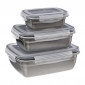 Lot de 3 Boîtes de Conservation "Clipeat" 23cm Gris|Conservation|Paris Prix