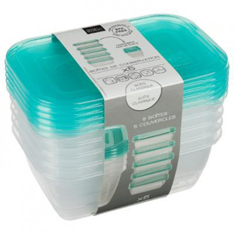 Lot de 5 Boîtes de Conservation "Fresh & Freeze" 0,5L Bleu|Conservation|Paris Prix