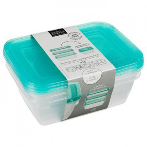 Lot de 3 Boîtes de Conservation "Fresh & Freeze" 1,25L Bleu|Conservation|Paris Prix