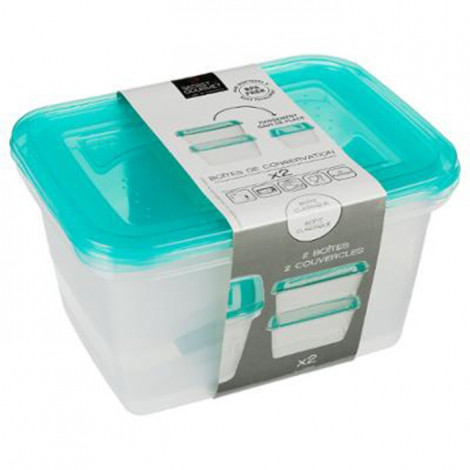 Lot de 2 Boîtes de Conservation "Fresh & Freeze" 2L Bleu|Conservation|Paris Prix
