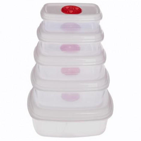 Lot de 5 Boîtes de Conservation "Micro-Ondes" 25cm Blanc|Conservation|Paris Prix