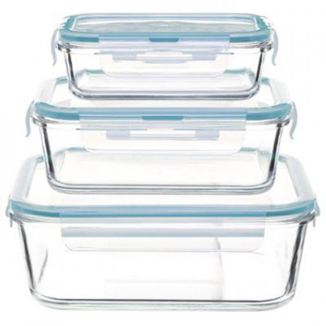 Lot de 3 Boîtes de Conservation "Clipeat" 18cm Bleu|Conservation|Paris Prix