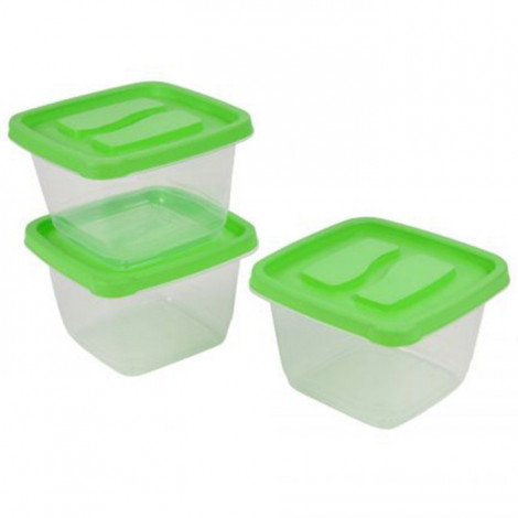 Lot de 3 Boîtes de Conservation "Plas" 1,36L Vert|Conservation|Paris Prix