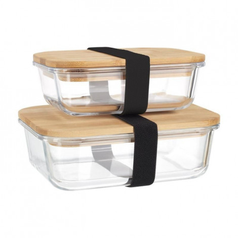 Lot de 2 Boîtes de Conservation "Bambou" 0,9L Transparent|Conservation|Paris Prix