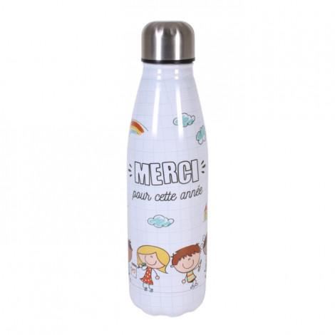 Bouteille Isotherme "Merci" 50cl Blanc|Conservation|Paris Prix