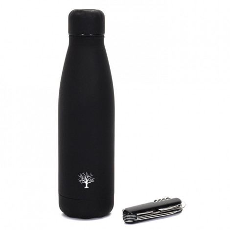 Bouteille Isotherme & Couteau "Coffret" 26cm Noir|Conservation|Paris Prix