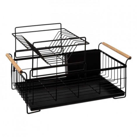 Égouttoir Design 2 Niveaux "Blackwood" 48cm Noir|Equipement de Cuisine|Paris Prix