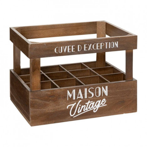 Porte-Bouteilles en Bois "Café" 40cm Marron|Equipement de Cuisine|Paris Prix