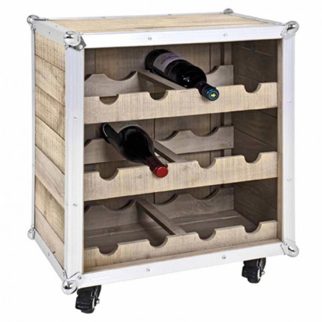 Meuble Range Bouteilles "Mallette" 63cm Naturel|Equipement de Cuisine|Paris Prix