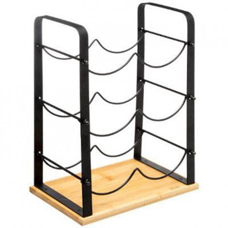 Range-Bouteilles 6 Compartiments "Nera" 38cm Noir|Equipement de Cuisine|Paris Prix