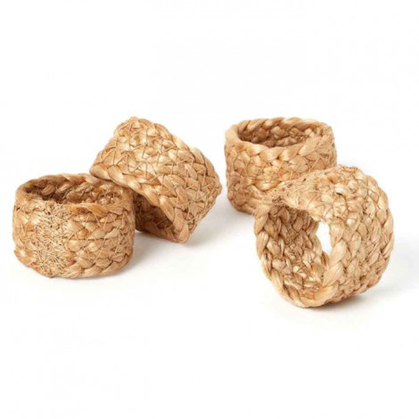 Lot de 4 Ronds de Serviette "Jute" 4cm Naturel|Equipement de Cuisine|Paris Prix