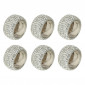Lot de 6 Ronds de Serviette "Diamant" 6cm Argent|Equipement de Cuisine|Paris Prix