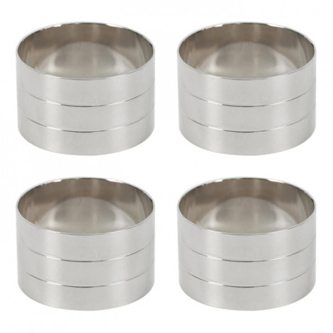 Lot de 4 Ronds de Serviette "Grand Hôtel" 11cm Argent|Equipement de Cuisine|Paris Prix