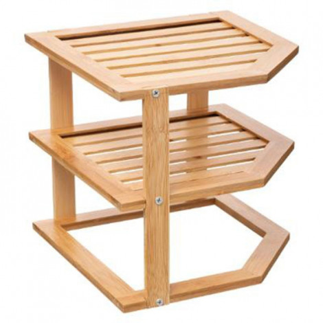 Étagère d'Angle 2 Niveaux "Slant" 25cm Naturel|Equipement de Cuisine|Paris Prix