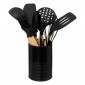 Lot de 7 Ustensiles avec Pot "Acacia" 30cm Noir|Equipement de Cuisine|Paris Prix
