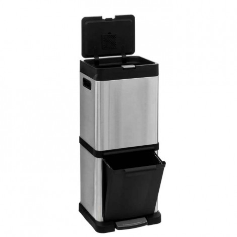 Poubelle de Tri Colonne "Tour" 20L Argent|Equipement de Cuisine|Paris Prix